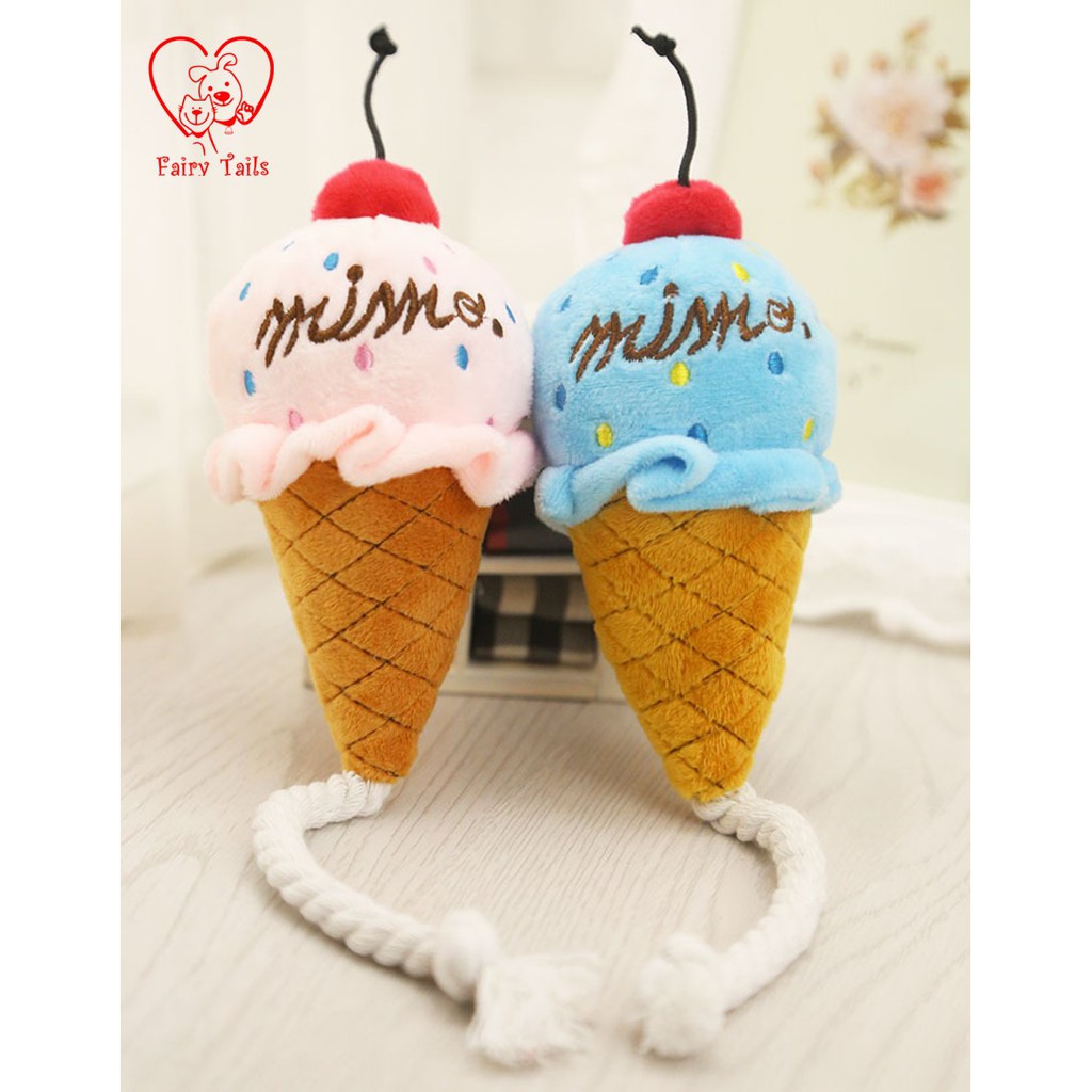 Mainan Interaktif Es Krim Cone (dengan tali) Untuk Anjing Kucing | Dog Cat Interactive Chew Toy