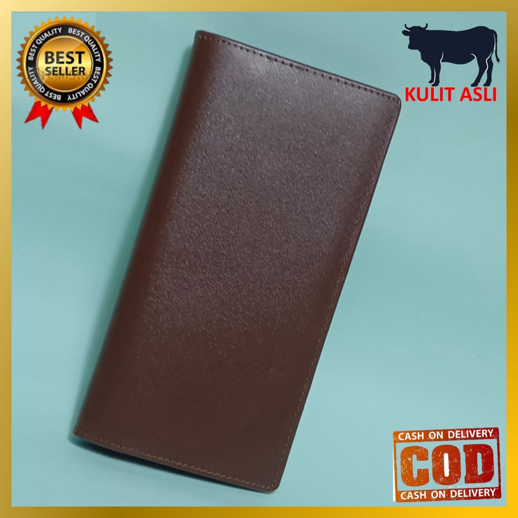 Dompet Panjang Kulit Sapi Asli 100% Pria Wanita Kartu Banyak Cowok Cewek Unisex [K3]