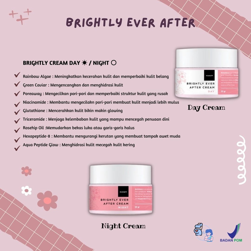 SCARLETT WHITENING BRIGHTLY EVER AFTER DAY &amp; NIGHT CREAM