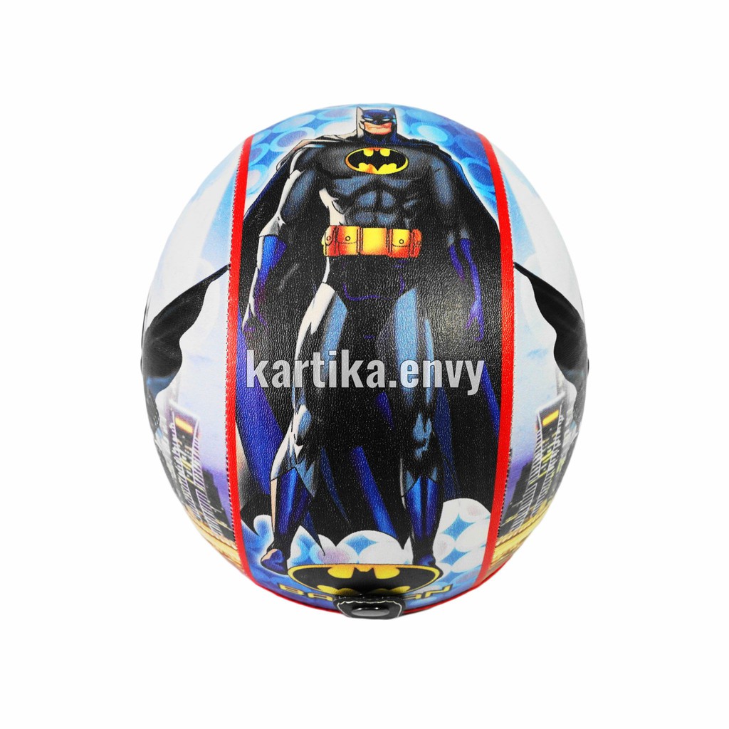 Helm Anak Standart Kaca Half Face Scoopy Original Karakter Batman