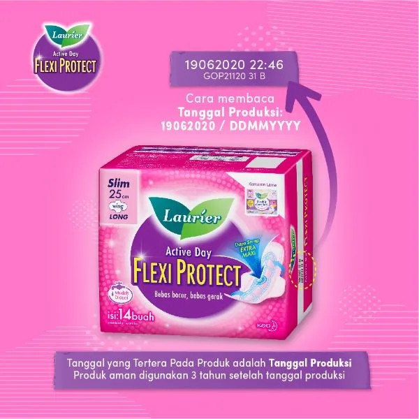 Laurier Active Day Flexy Protect Slim 25cm Wing Long isi 14