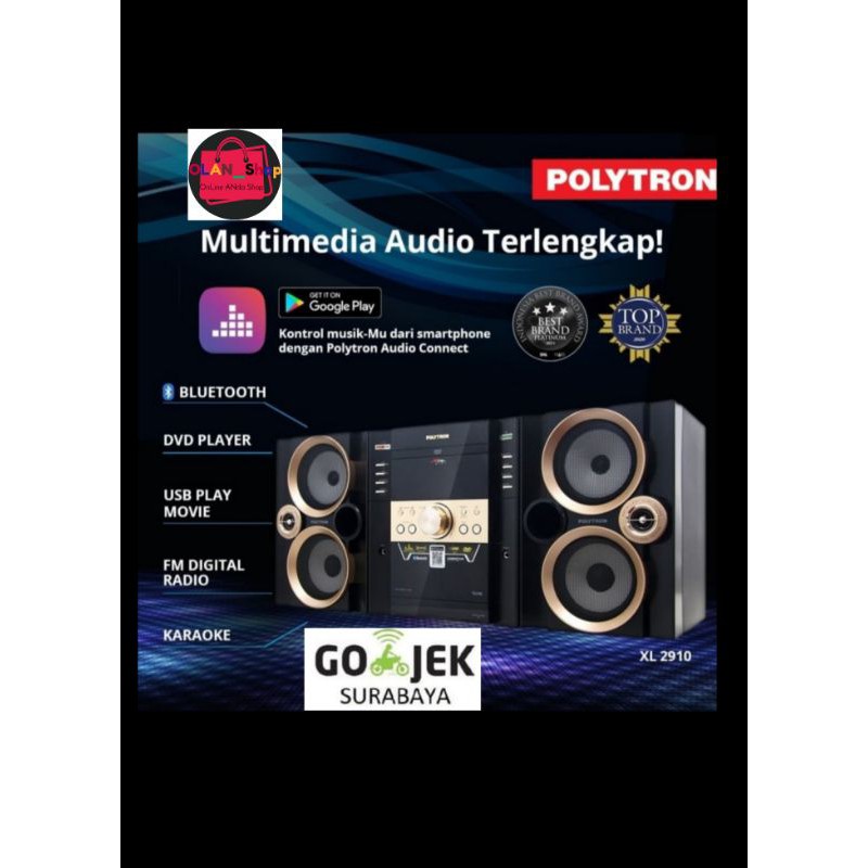 Polytron Mini Hifi Compo XL2910 Usb Dvd Tape Radio Bluetooth n Karaoke Garansi Resmi