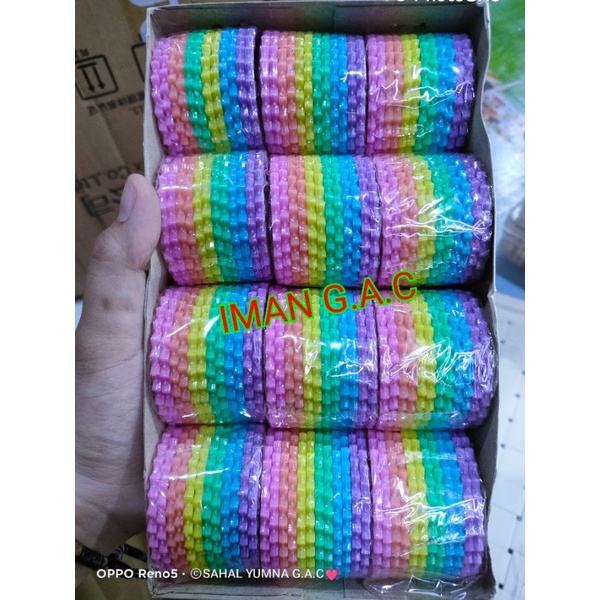 Gelang kroncong india anak warna rainbow/aksesoris gelang india warna lucu