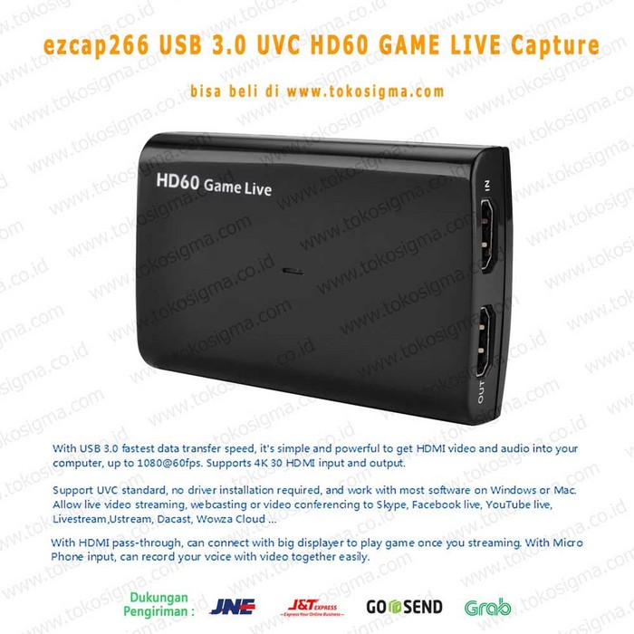 ezcap 266 4K by pass 1080P USB 3.0 HDMI Capture HD60 Game mirip Elgato