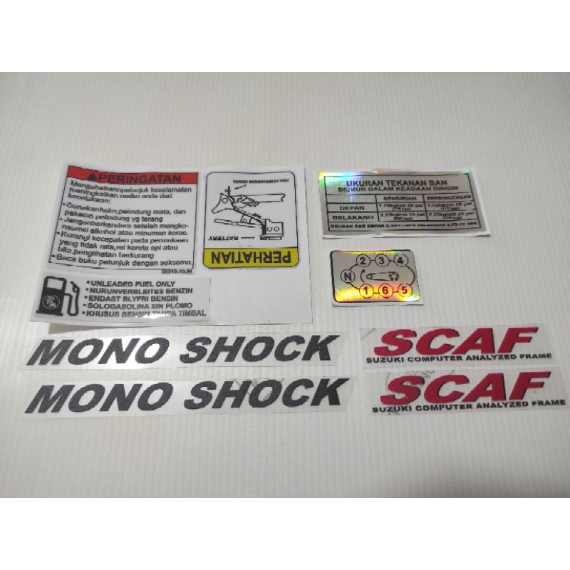 Sticker Warning Peringatan Suzuki Satria Hiu / Satria Lumba 2T Bahan Printing