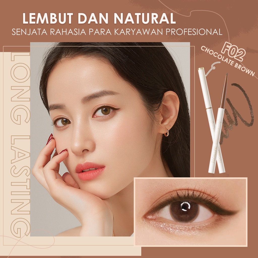 FOCALLURE #ConfidenceHalo Tahan air Waterproof Eyeliner Gel pencil-Make up Mata