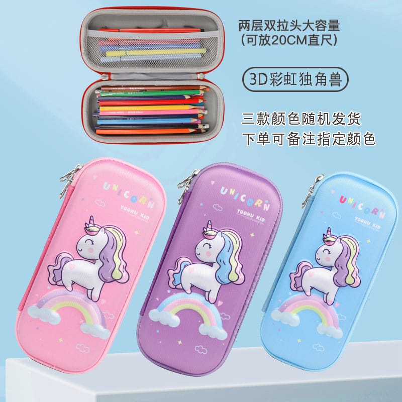

TEPAK PENSIL TIMBUL TEMPAT PENSIL 3D KOTAK PENSIL KARAKTER UNICORN DINO PRINCES