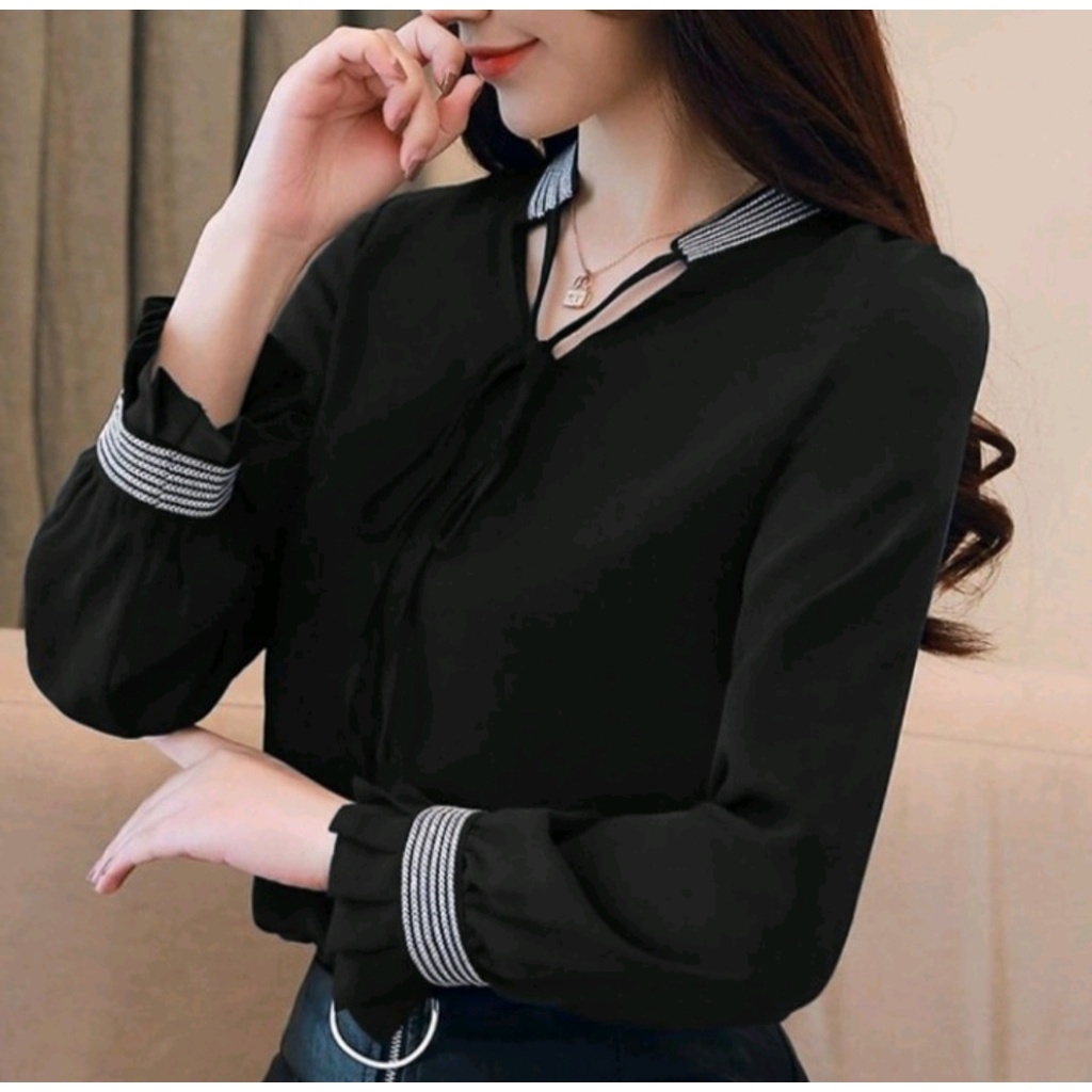 *[HNFK] Blouse Calista / Blouse Salur Wanita / Pakaian Wanita Terbaru / Blouse Wanita / Atasan Wanita Korea