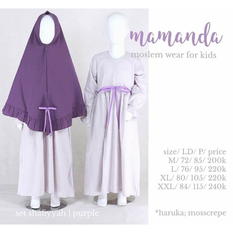 Gamis Set Anak Mamanda Set Shafiyyah Purple