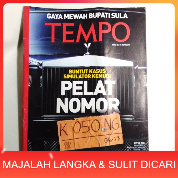 Majalah TEMPO No.17 Jun 2013 Cover PELAT NOMOR KOSONG Langka