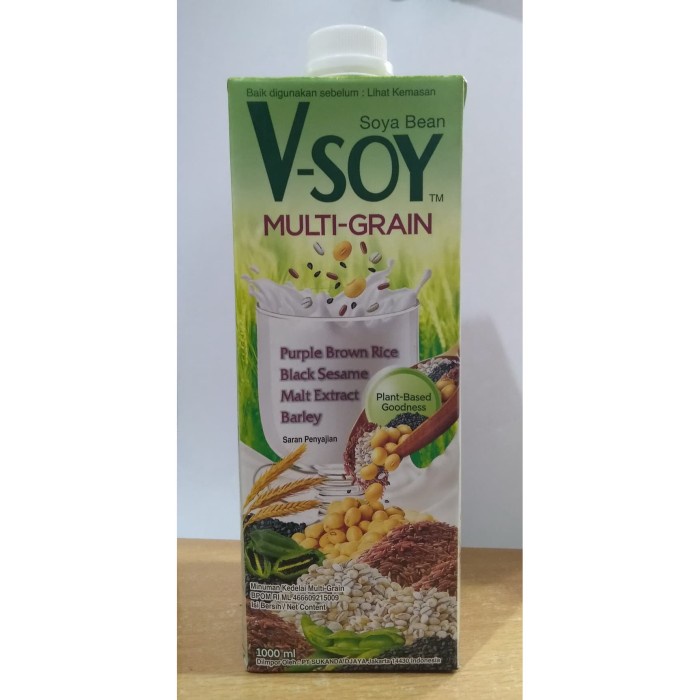 

MINUM-SIAP-DRINK-TO-READY- V-SOY SUSU KACANG KEDELAI MULTI GRAIN @ 1000 ML -READY-TO-DRINK-SIAP-