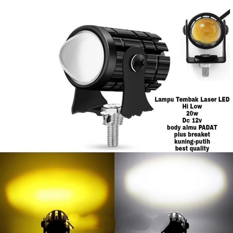 Lampu tembak Laser LED D2 mini 2 warna High low putih Lampu tempat Mini Driving lensa 2 warna putih kuning ANTSHOOP