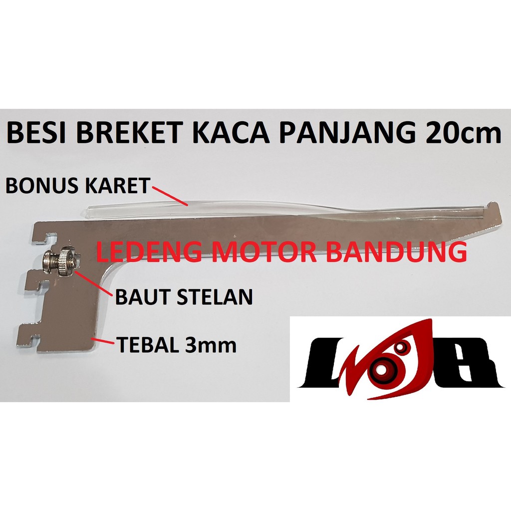 Breket Kaca 20cm Besi Penyangga Dudukan Ambalan Stainless Bracket Rak