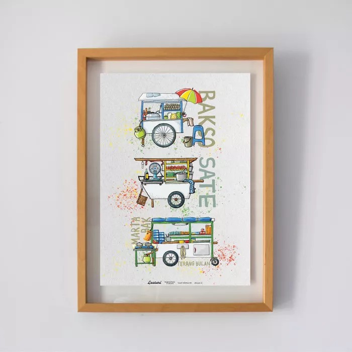 

Street Food of Indonesia Art Print A4 Size 21x29.7 cm - No Frame