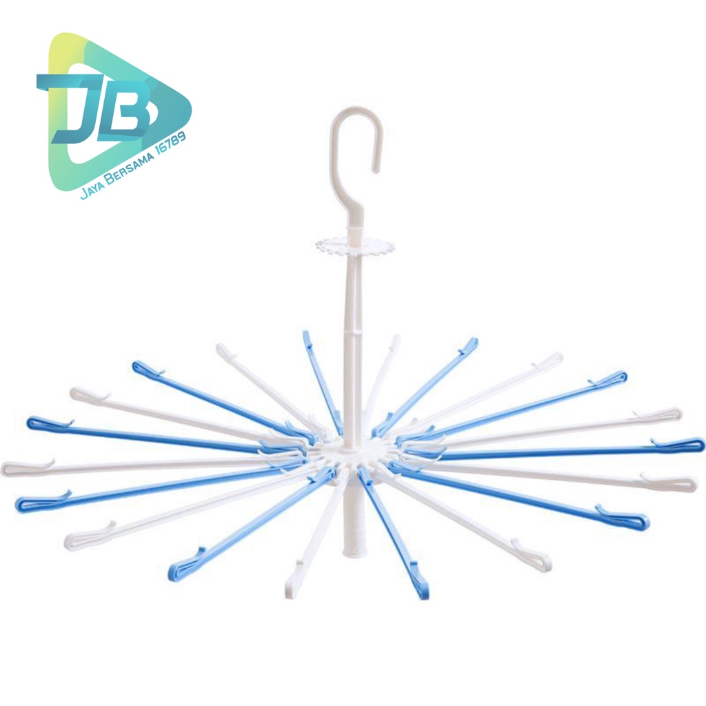 RT88 folding hanger gantungan jemuran baju bayi putar 360 derajat 20 stick pengait JB5477