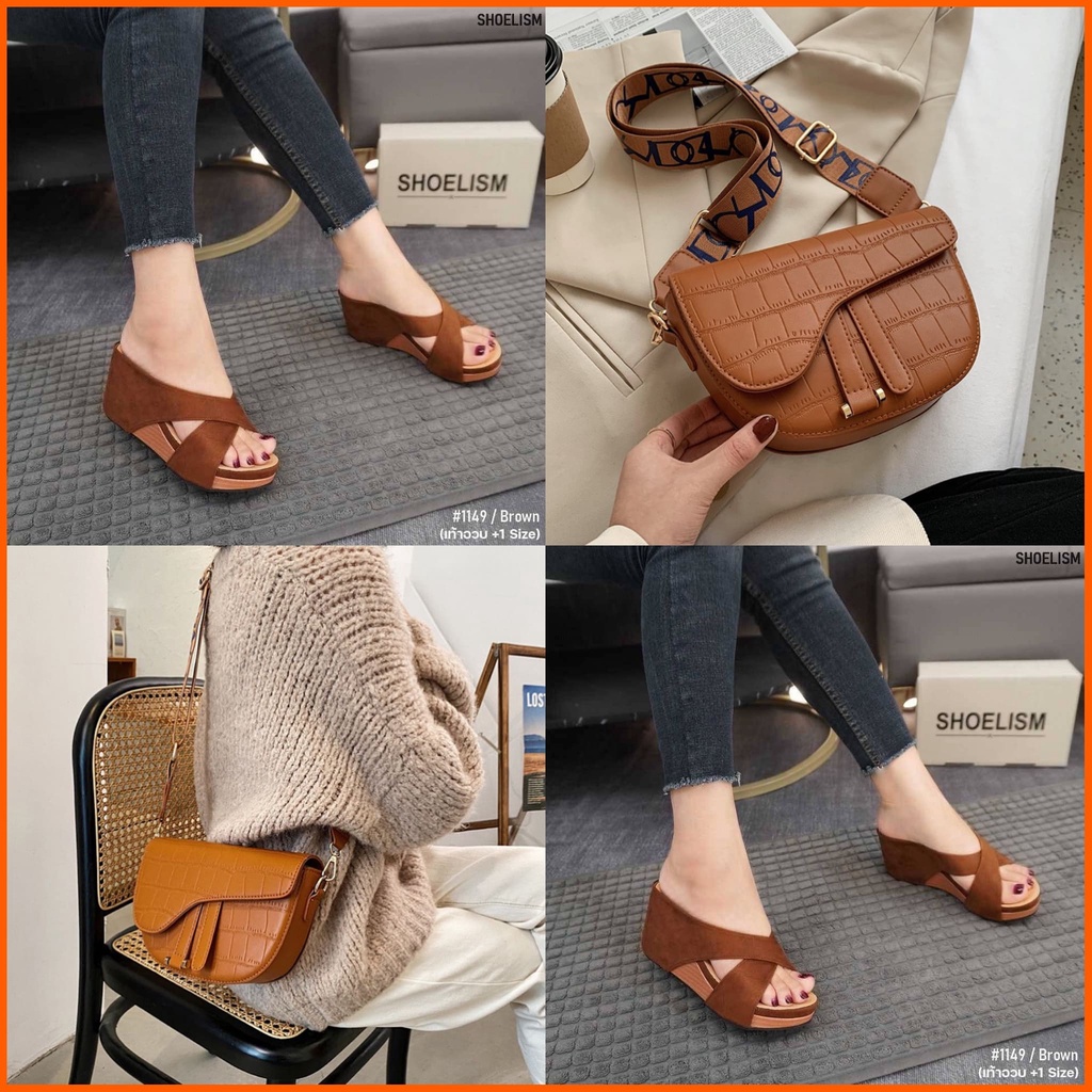 dts paket 2in1 sandal wedges silang dan tas wanita modelbuaya