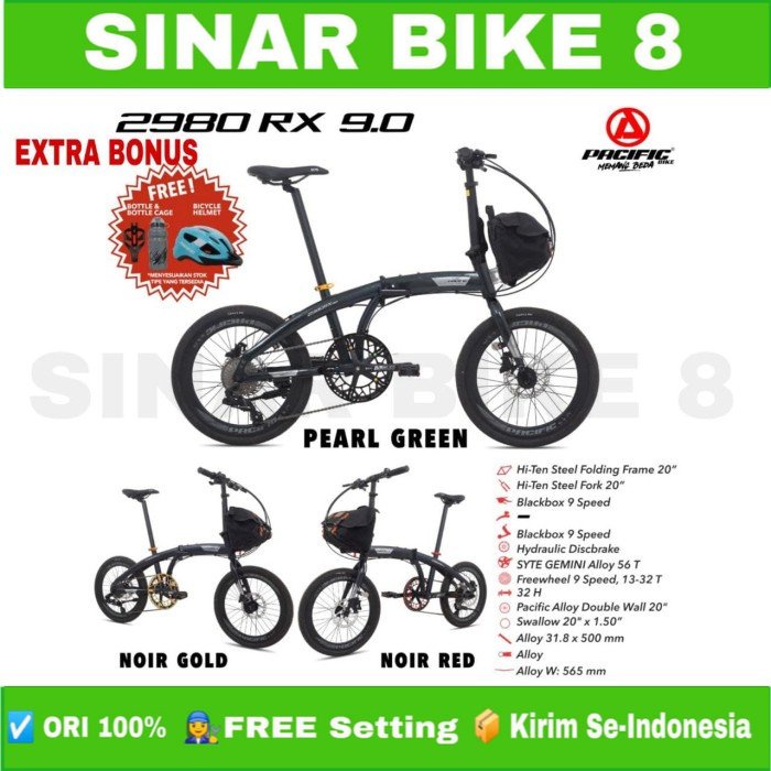 Sepeda Lipat Ukuran 20 Inch PACIFIC 2980 RX 9.0 VT TERBARU