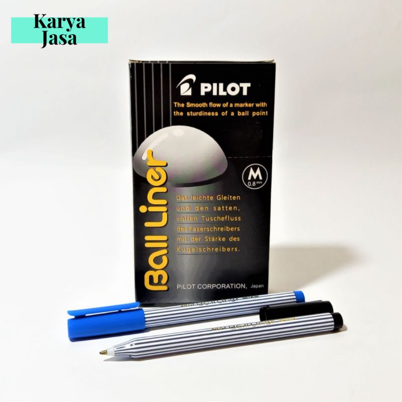 

[1 Pcs] Pilot Ball Liner 0.8mm Grosir | Pulpen Tanda Tangan | Warna Hitam/Biru