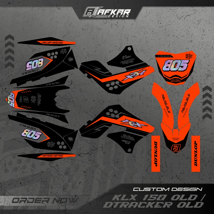 DECAL KLX 150 OLD/DTRACKER LAMA KOMBINASI HOLOGRAM DESIGN CUSTOM