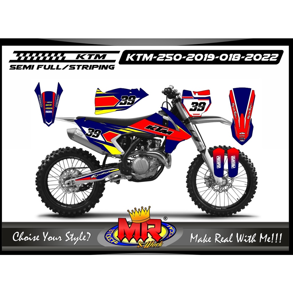 Stiker Variasi Decal Motor KTM 250 2019 Decal MotoCross Striping