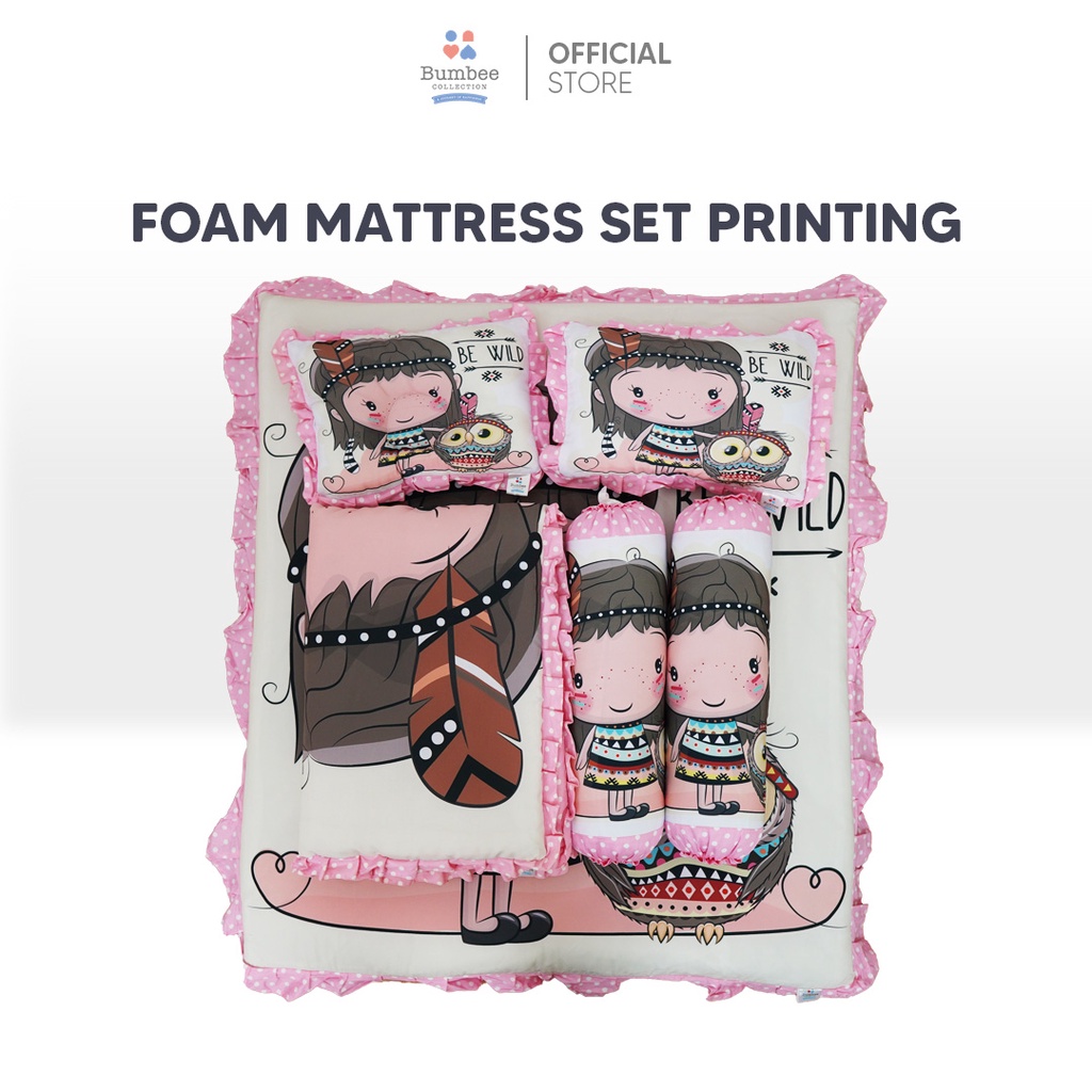 Bumbee Collection - Spesial Kasur Bayi Foam Mattress Set Print Toyobo (Ready stock)