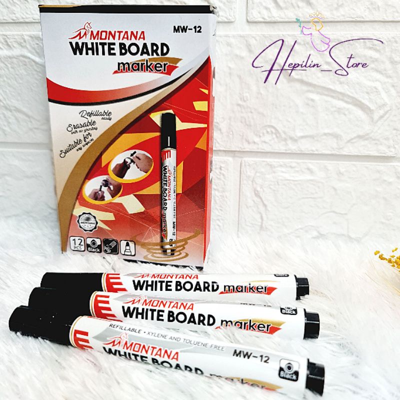 

Spidol Whiteboard Ecer Montana Hitam Murah / Spidol Papan Tulis Hitam