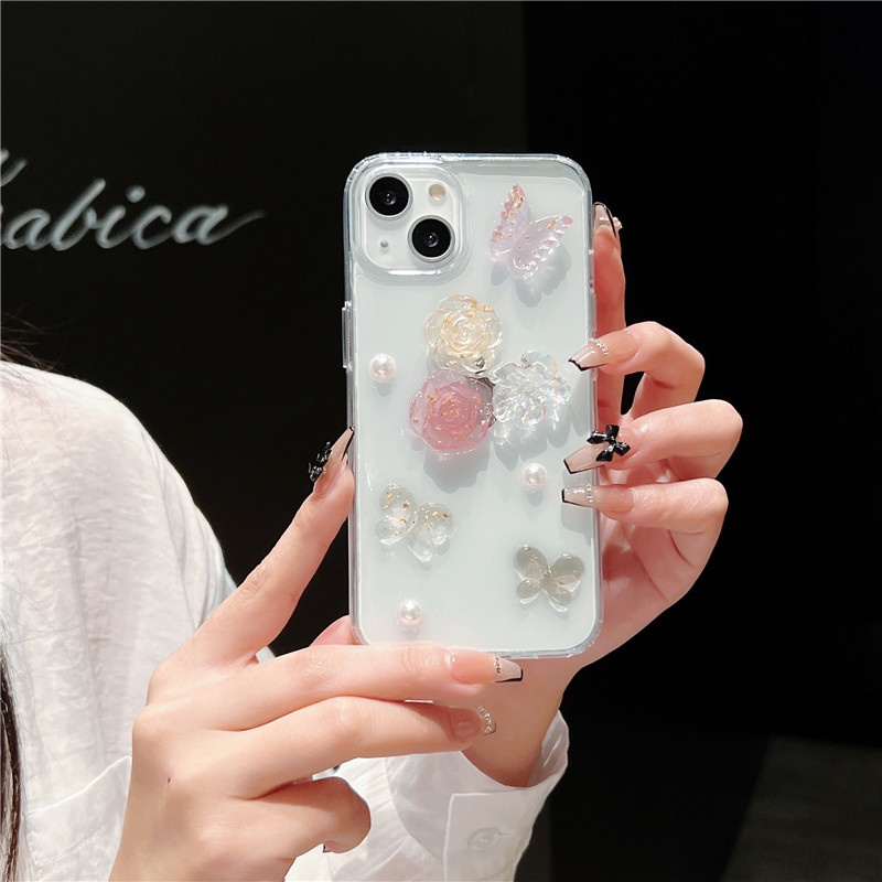 Butterfly case Motif Kupu-Kupu Bunga Tahan Banting Untuk Iphone 13 12 11PROMAX X XS XR XSMAX 7 8 PLUS