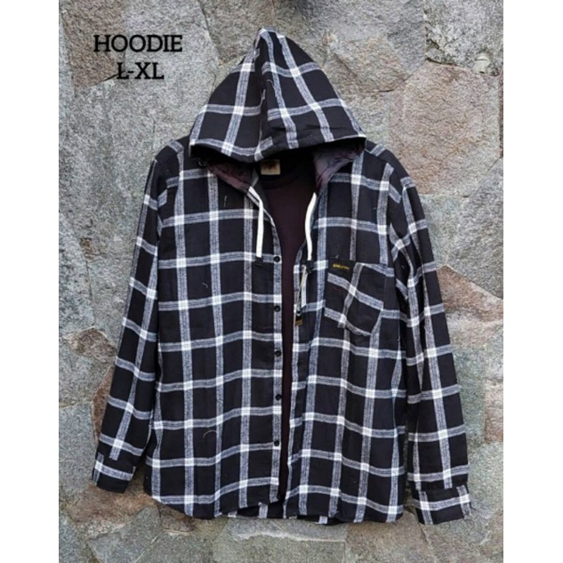 KEMEJA FLANEL PRIA HOODIE / KUPLUK