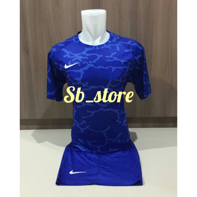 Jersey Stelan Futsal loreng biru / Seragam Futsal / Baju Tim / Setelan Tim Futsal