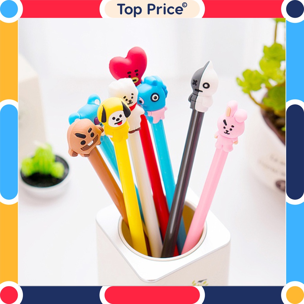 pulpen Bangtan Boys ARMY Cartoon Black Ink Gel Pen Import Murah BT21 U141 / U140