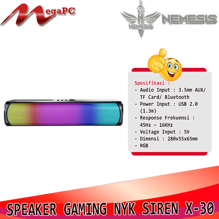 SPEAKER GAMING NYK SOUNDBAR RGB SIREN X-30