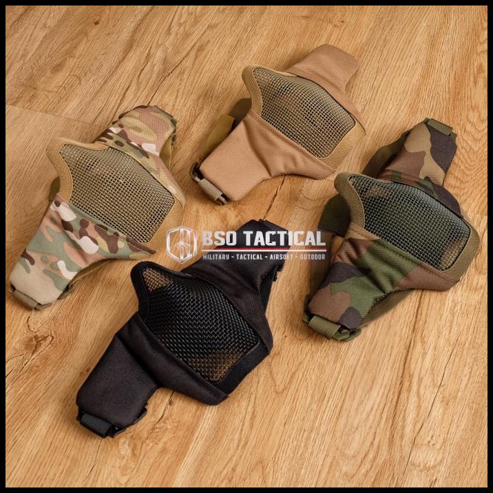 Tactical Mask Wiremesh Pdw Half Face Mask Airsoft Masker Jaring Import
