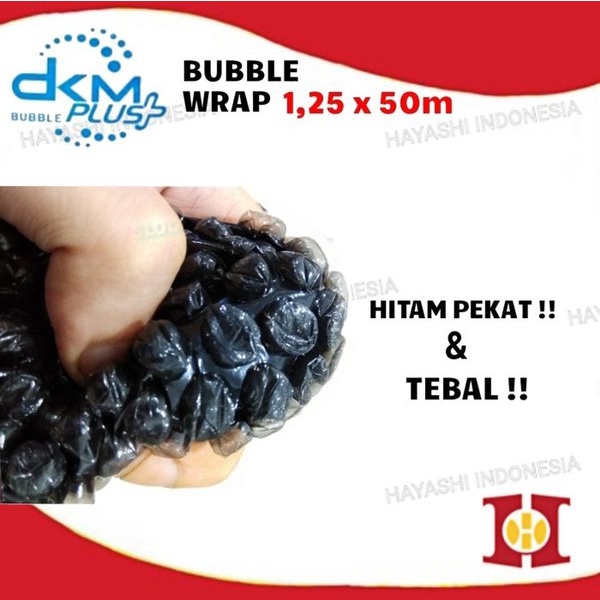 Plastik Bubble Wrap Hitam 125cm x 50m merk DKM+ Kualitas Super Premium