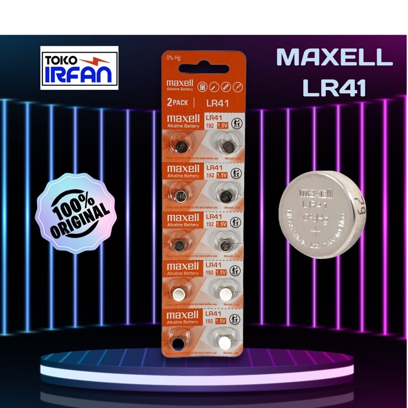 Baterai Maxell LR41 Original Equivalent SR41 AG3 LR736 192