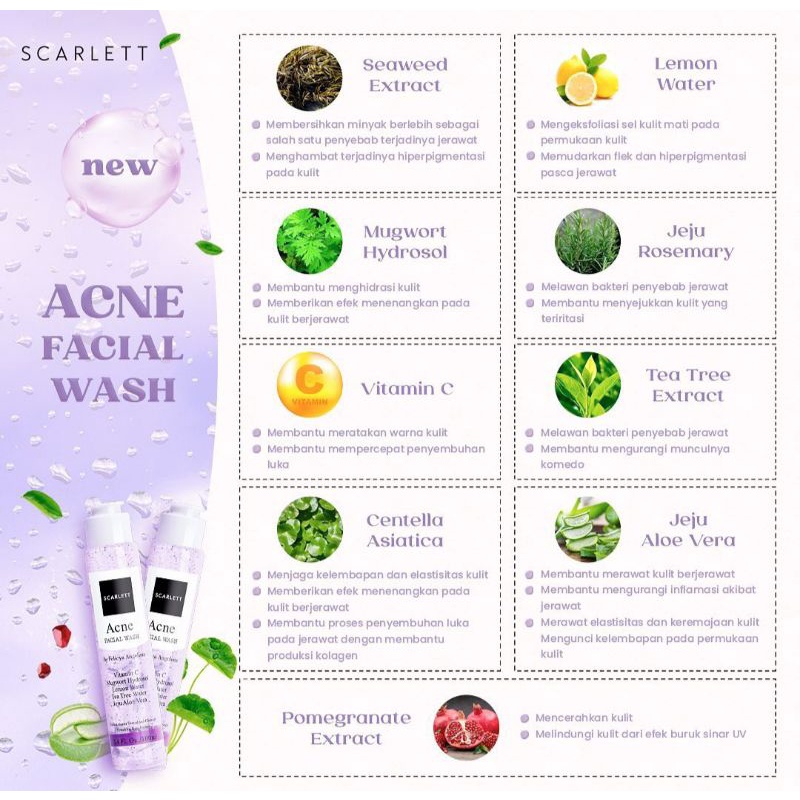 SCARLETT BRIGHTENING FACIAL WASH - OILY SKIN - NORMAL SKIN - ORI BY FELICYA ANGELISTA