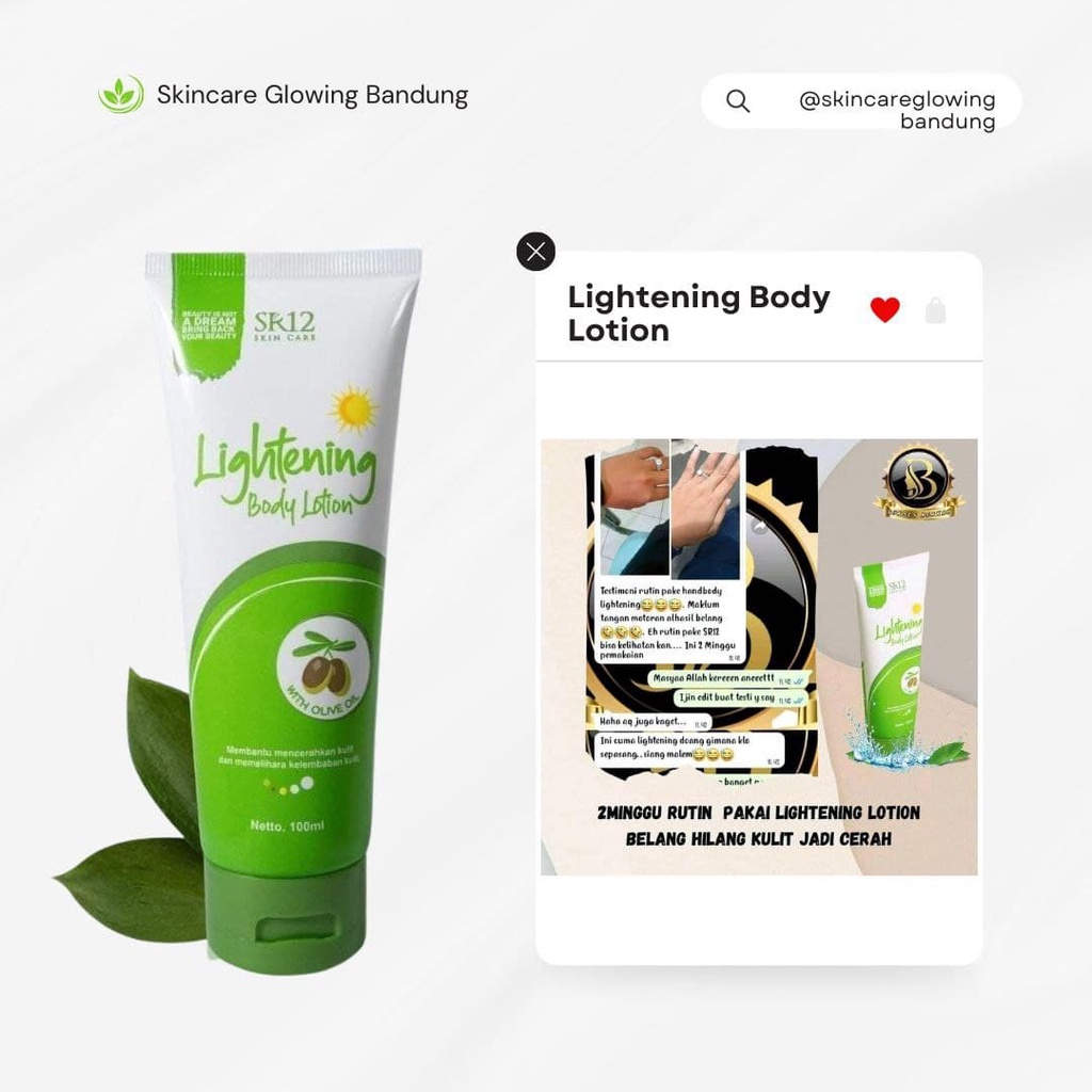 Lightening Body Lotion SPF 30 with Olive Oil Pemutih Badan Pencerah Kulit Skincare Beauty Handbody Body Butter