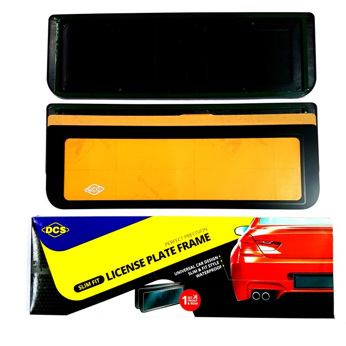 DUDUKAN PLAT NOMOR DCS MIKA AKRILIK SLIM SERIES NON LED 46CM UNIVERSAL