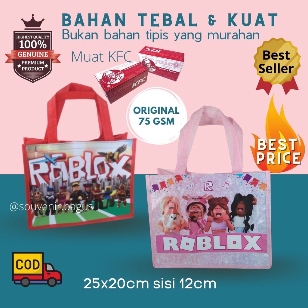 Tas Ultah Roblox Tas Souvenir Ulang Tahun Roblox Murah Terlaris Goodie Bag Game Roblox Jakarta