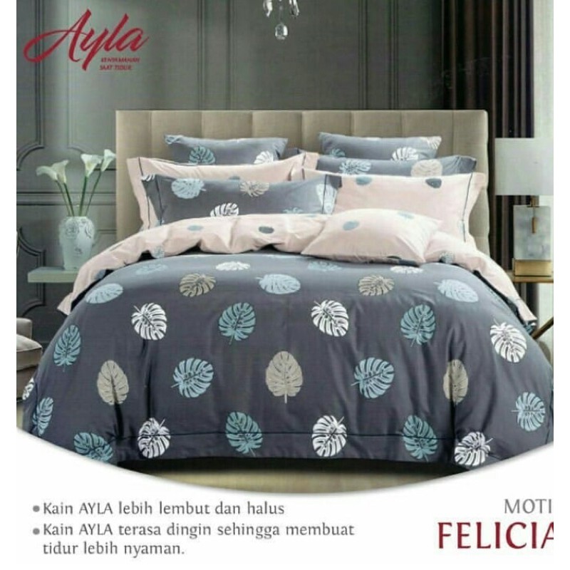 Sprei motif daun tropis/monstera