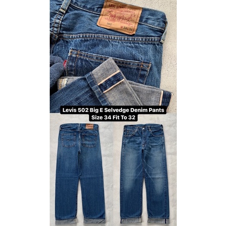 Levis 502 Selvedge Denim Jeans Pants