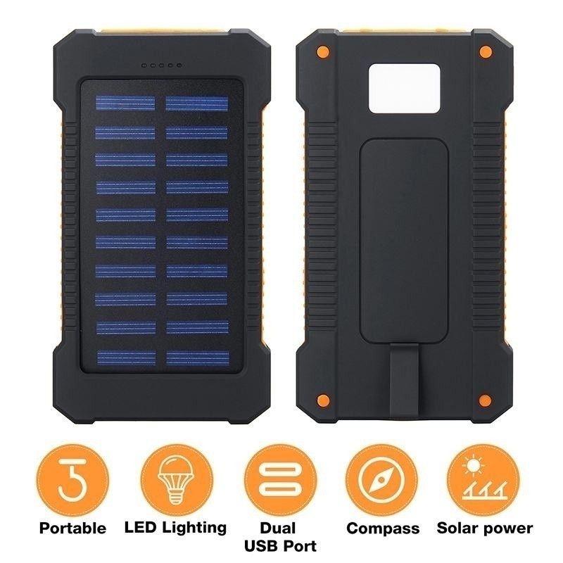 Lampu Emergency/ Solar Panel / Power Bank Tenaga Surya 20.000mAh 2 USB