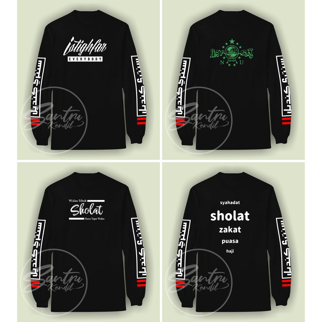 KAOS SANTRI LENGAN PANJANG / KAOS DAKWAH LENGAN PANJANG / KAOS ISLAMI PANJANG PANJANG RIB SABLON