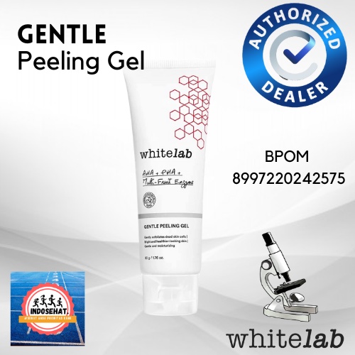 WHITELAB Gentle Peeling Gel - Gel Pencerah Pelembab Pelembut Pengangkat Minyak Kotoran Sel Kulit Mati Wajah