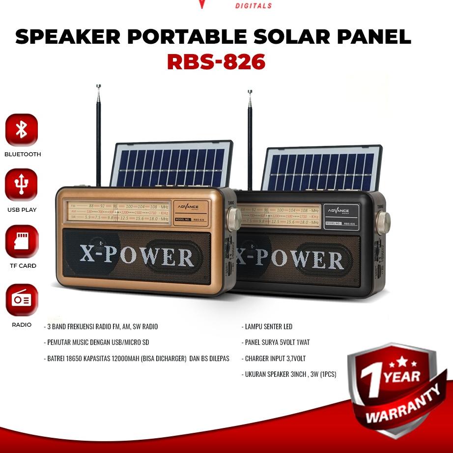 e3E8q--Advance RBS-826 Speaker Radio Bluetooth Panel Surya Charger Matahari