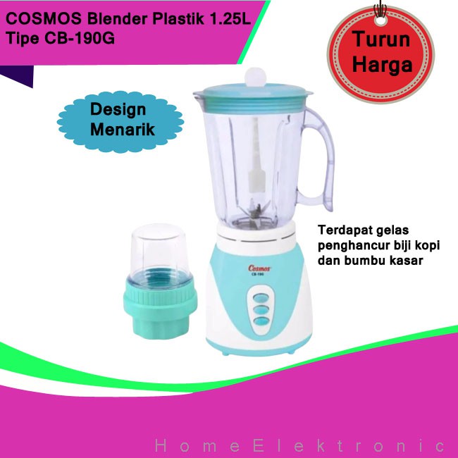 Blender COSMOS Belender Plastik 1.25L CB-190G / CB 190G / CB 190 G