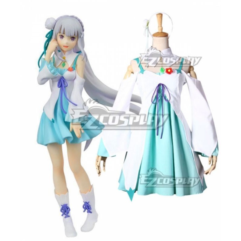 Re:Zero Emilia Sega Ver Cosplay Costume Anime
