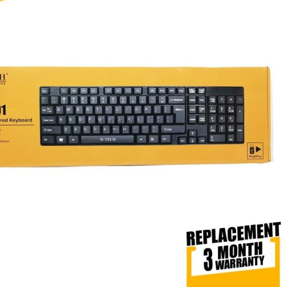 ♧ M-Tech Original Keyboard USB Standar for PC Laptop Android - Hitam ➹