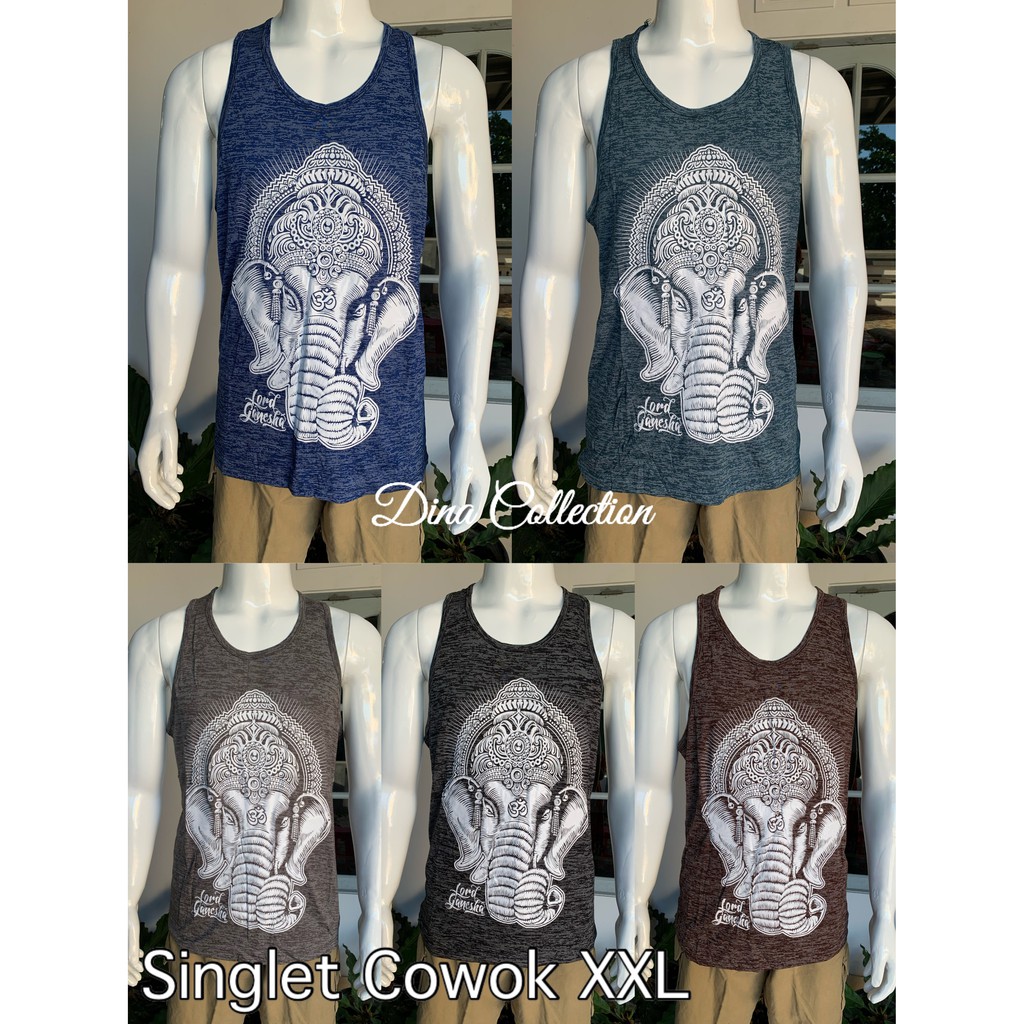 KAOS SINGLET COWOK JUMBO MOTIF GANESHA