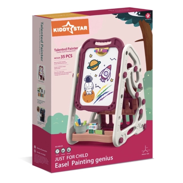 

Kiddy Star Drawing Board 2in1 With Bookshelf / papan tulis anak / mainan edukasi untuk anak
