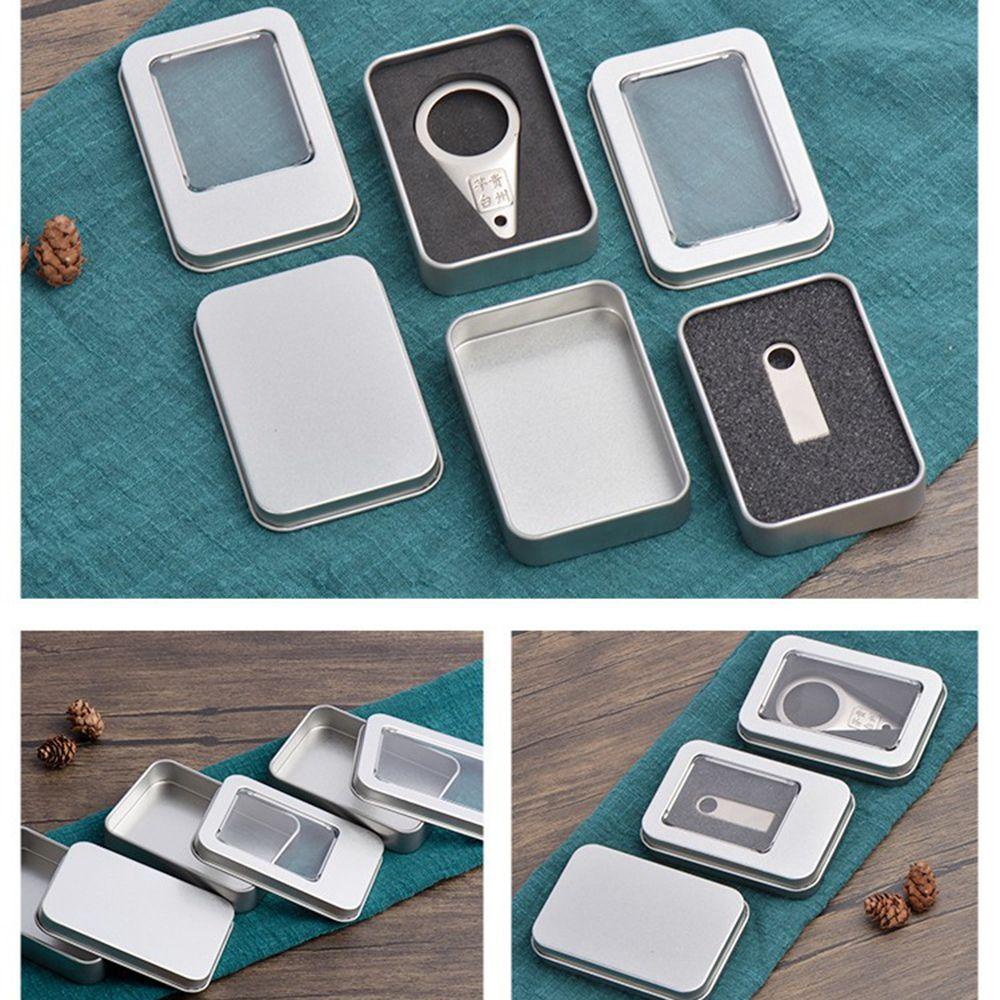 Agustina Rak Tempel Kuku Dengan Tutup Jendela Bening Rumah Penyimpanan Mini Besi Case Kuku Palsu Organizer Candy Case Square Flip Box Storage Box